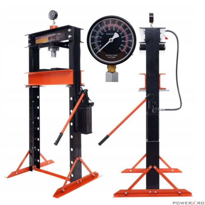 Presa hidraulica pneumatica, capacitate 20 tone, cu piston glisant si