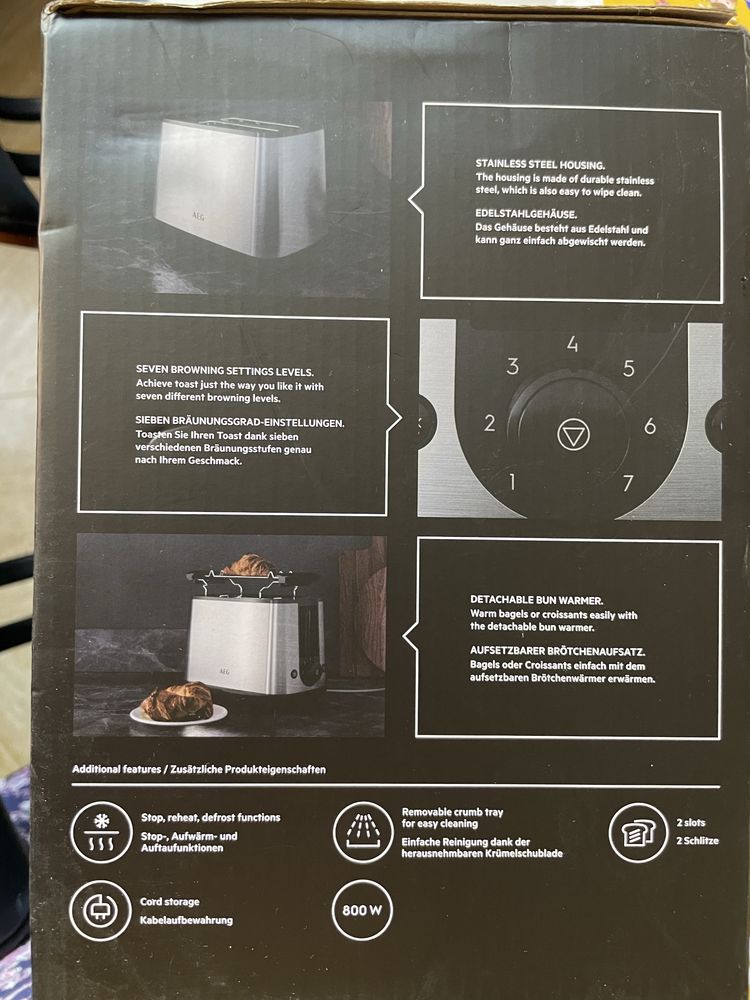 Чисто нов Тостер AEG t3-1-3st