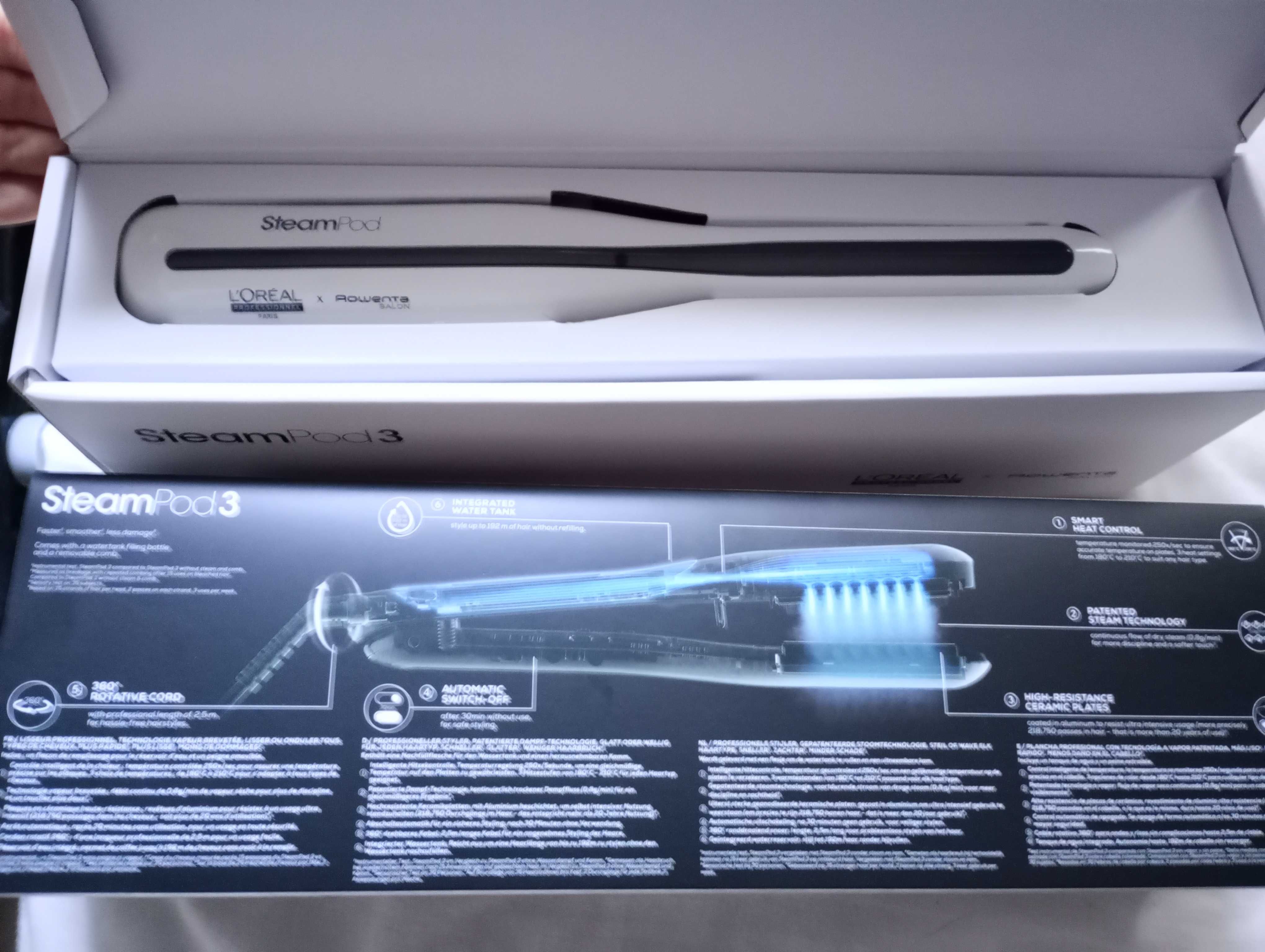 L'Oréal Steam Pod 3.0 & Rowenta преса