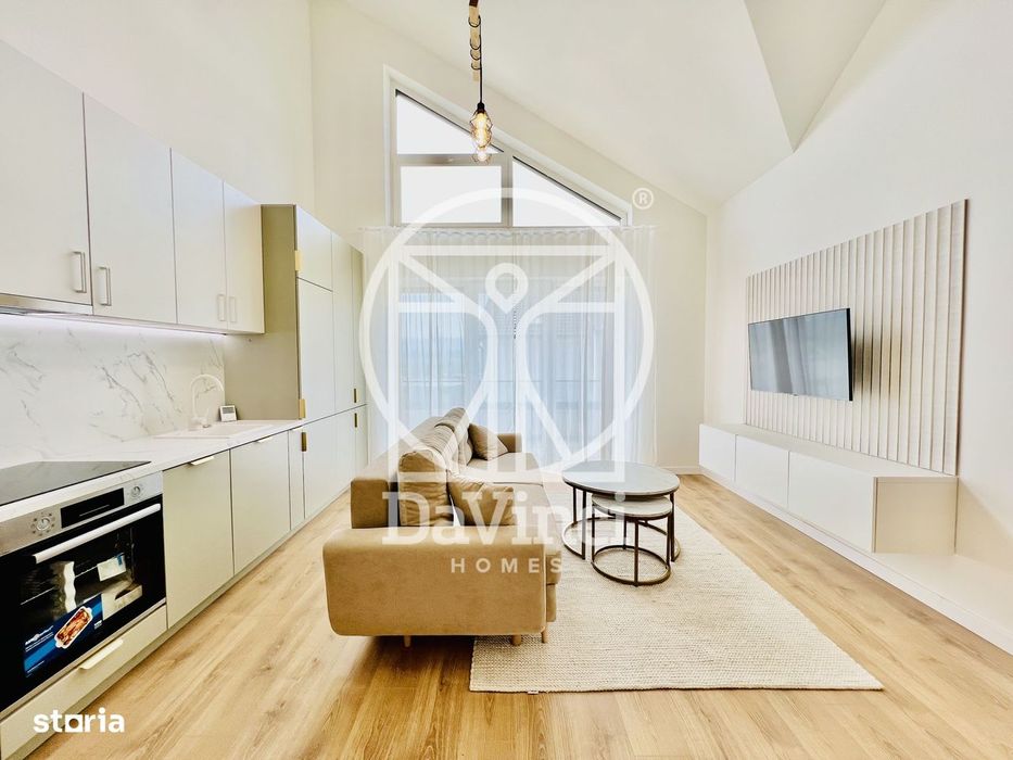 Penthouse 2 camere, 2 bai, mobilat complet, intabulat contoare montate