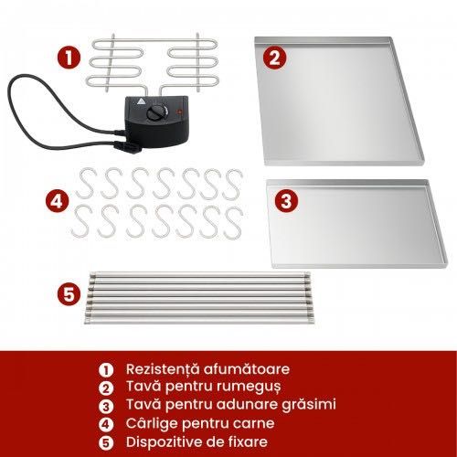 Afumătoare carne din tablă zincată cu geam Savuros 40,6×36,4×103,8 cm