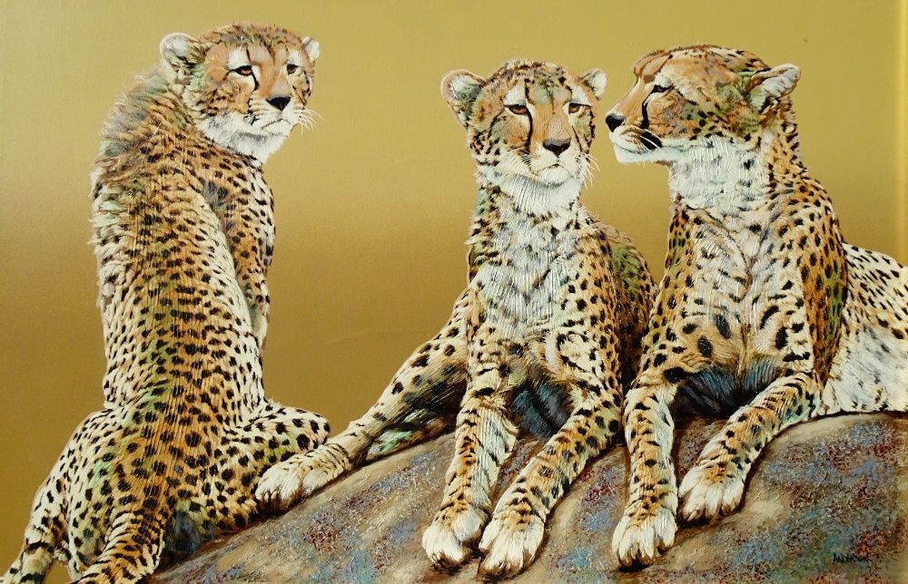 Гепарди Anderson,картина оригинал маслени бои 153 х 103 см.