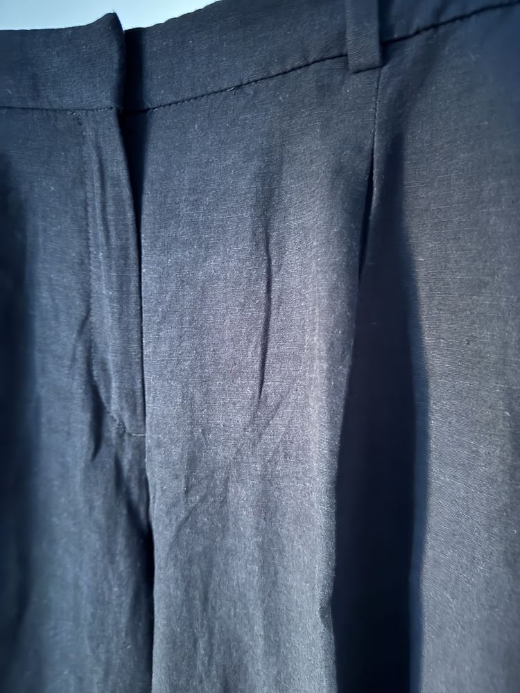 Pantaloni largi din in si bumbac