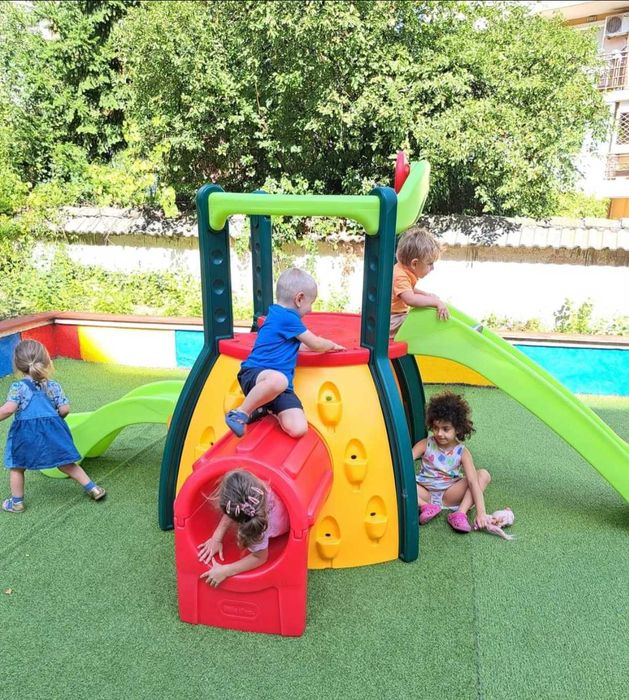 Пързалка с тунел Little Tikes, катерушка, с две пързалки