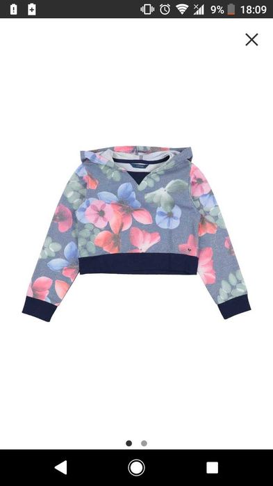 Guess суитшърт на цветя и с блясък_12г