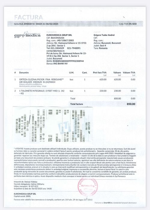 Orteza picior fixa air wlaker marime M