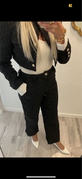 Pantaloni classy cu paiete/ sclipici noi