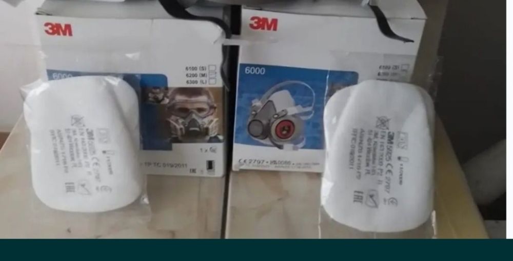 Masca de protectie 3M,  praf fum gaze chimicale lacuri vopsele mirosur