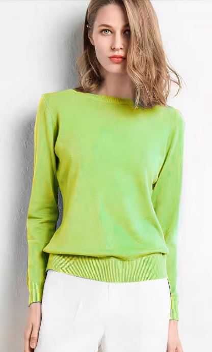 Pulover Tricotat Simplu, Verde deschis - 60 lei