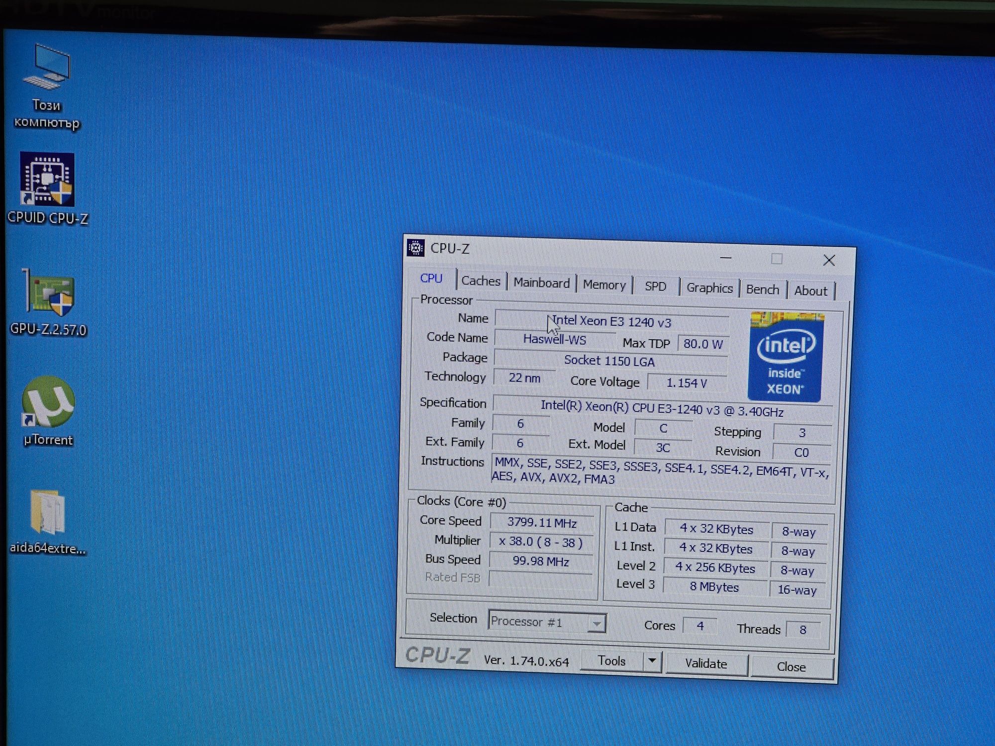 intel Xeon E3-1240 v3 socket 1150.