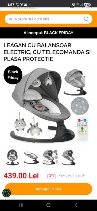 Leagan electric bebe