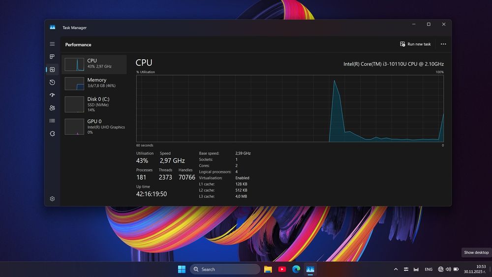 Лаптоп HUAWEI Matebook D15, 15.6" Intel i3, 512GB NVMe, 8GB RAM