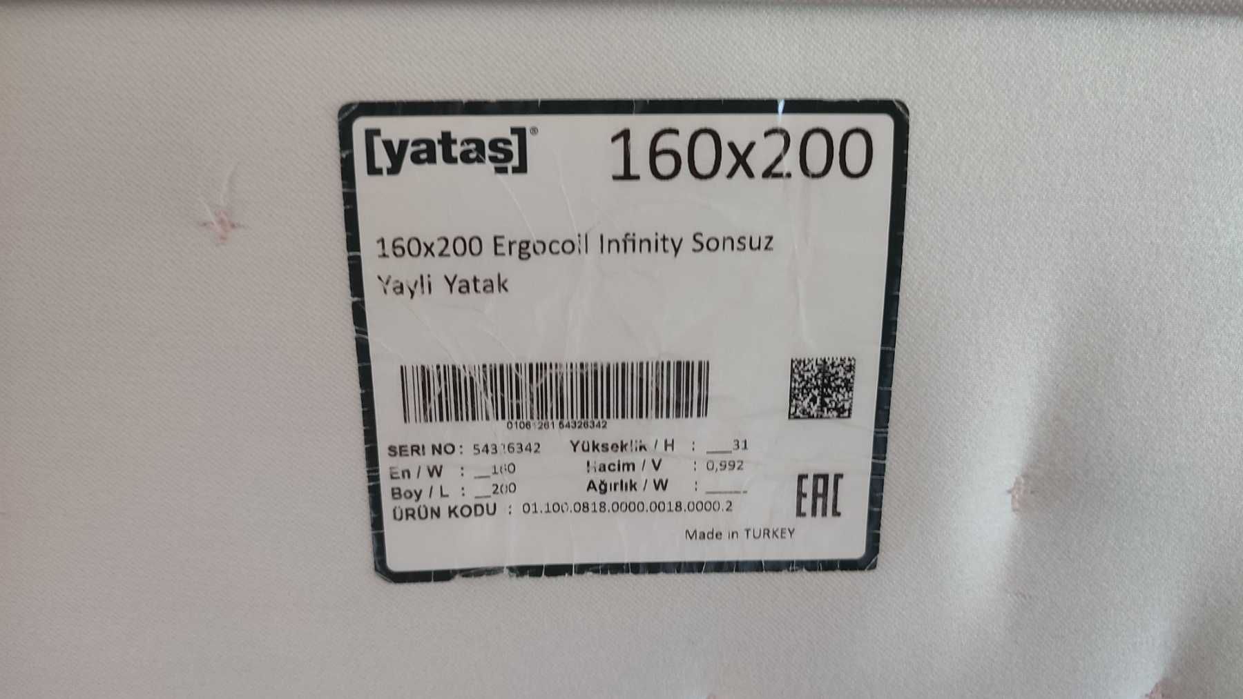 Отличен матрак Яташ Ергокойл Инфинити Yatas 160x200 на половин цена