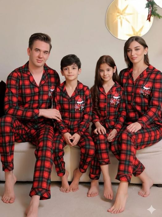 Подарок на Новый год.Пижама новогодняя в клетку.