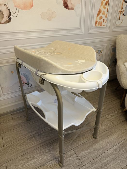 Set pentru baie copii: cadita, saltea infasat si tava depozitare