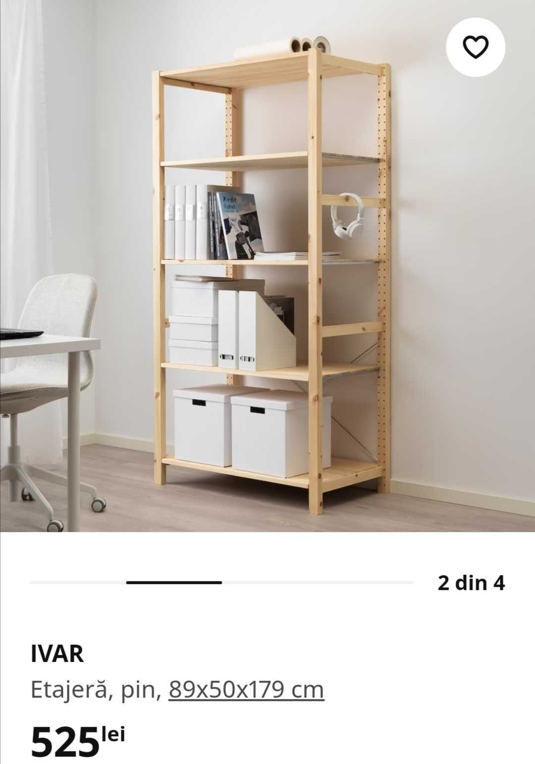 Etajera pin Ivar IKEA rafturi lemn