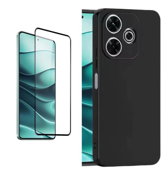 Husa Silicon si Folie Sticla - Xiaomi Redmi Note 14 14C 14T PRO 5G