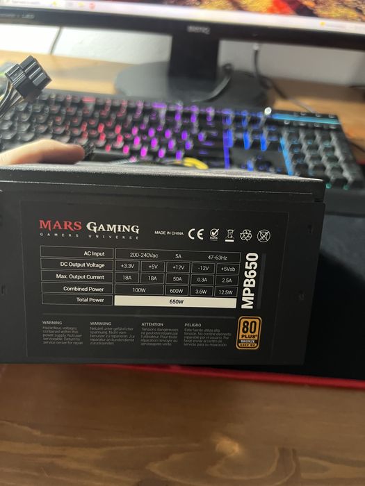 Sursa Mars Gaming MPIII650, 650W, Eficienta +85%, PFC Activ