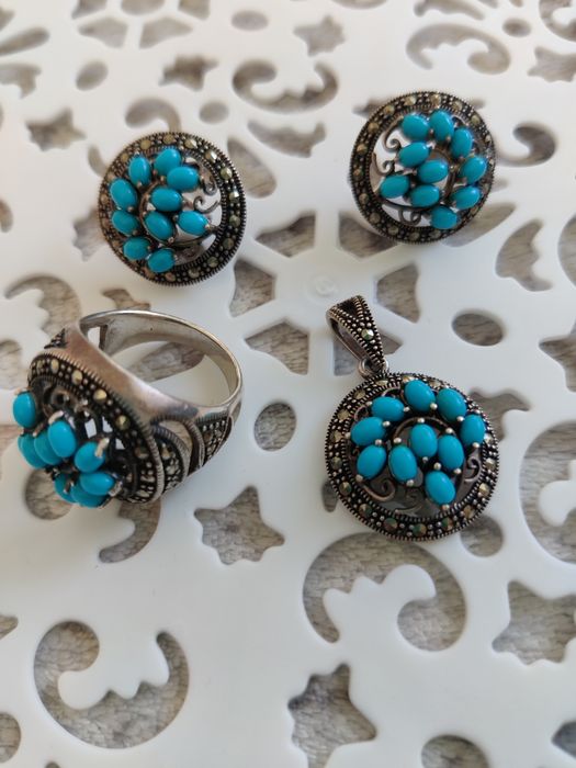 Комплект серебряный с бирюзой