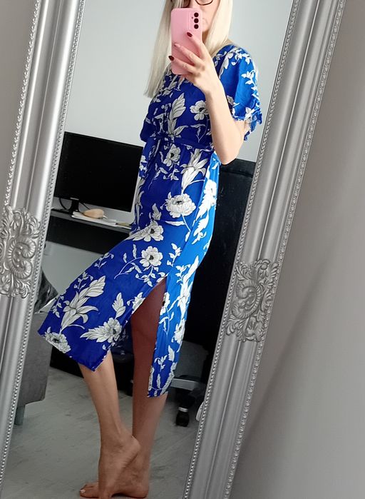 Синя лятна рокля размер М