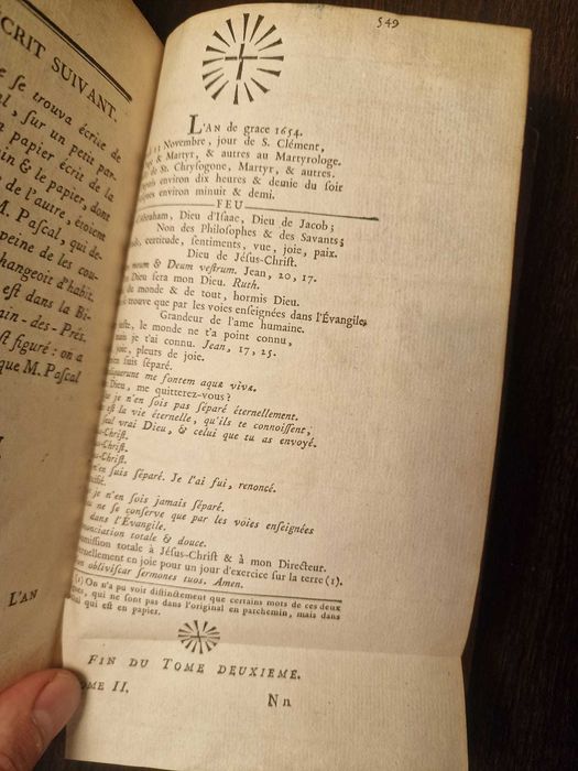 Blaise Pascal — Œuvres / Anul 1779