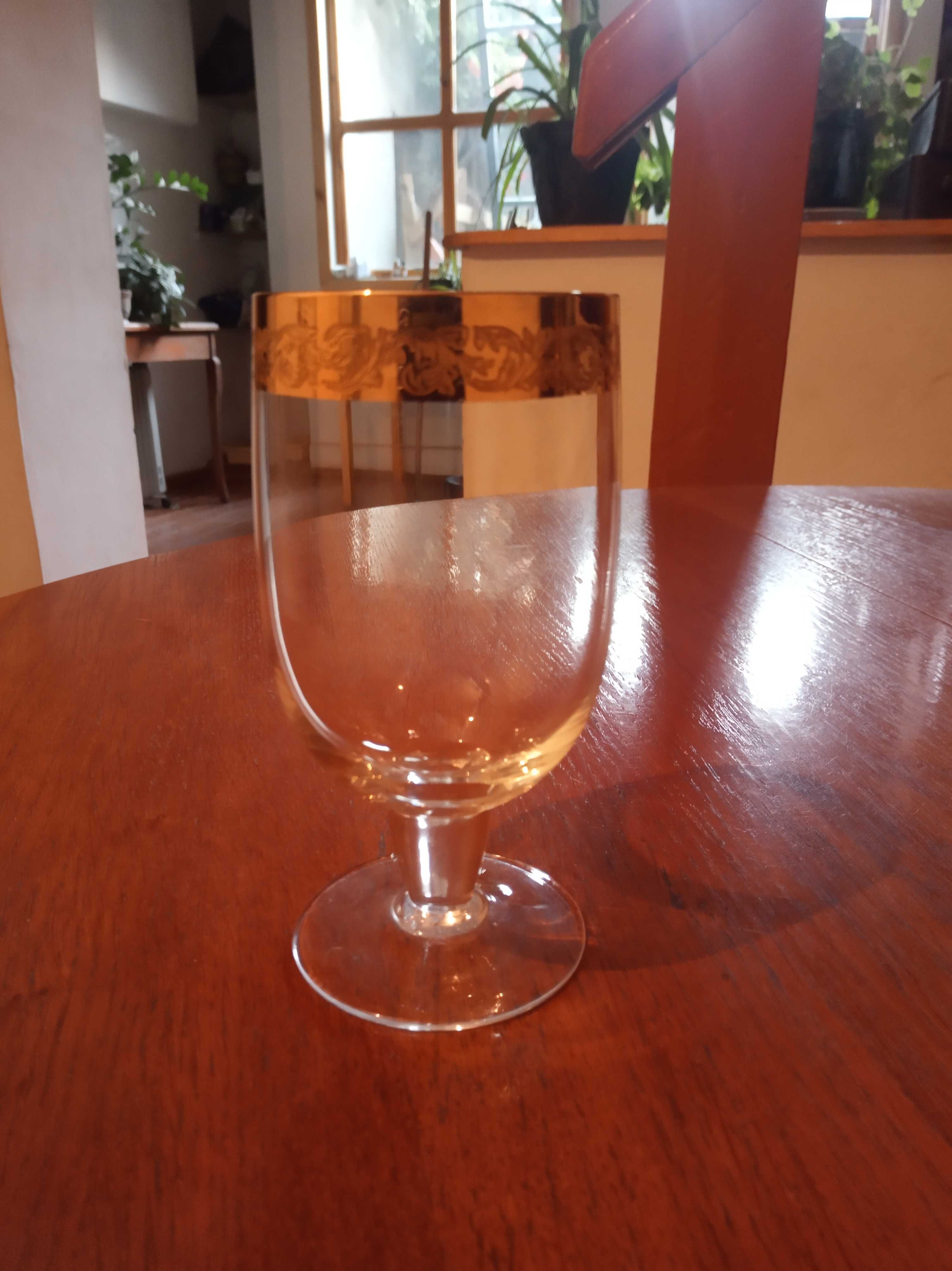 Фужеры для шампанского. Чешское стекло с позолотой.