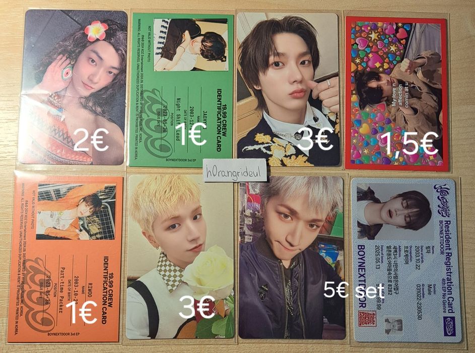 официални kpop картички Txt The boyz Boynextdoor Seventeen