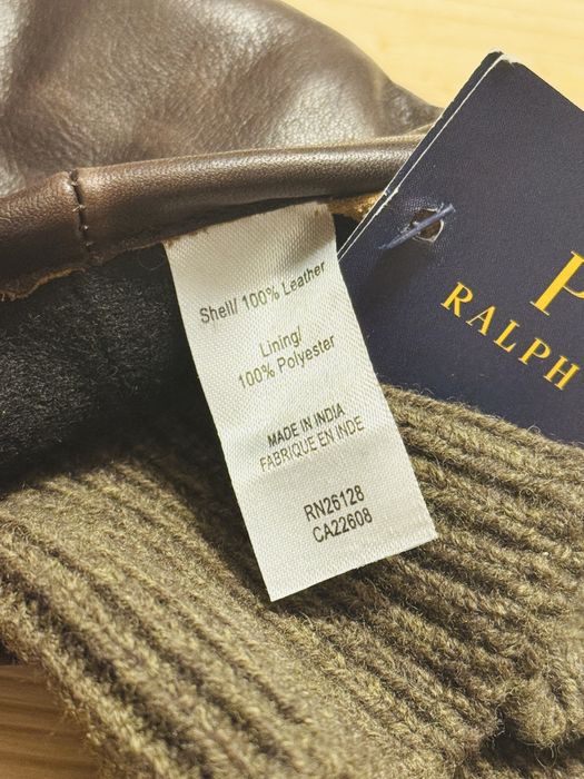 Mănuși Polo Ralph Lauren 2 în 1 din piele de oaie și lână merinos