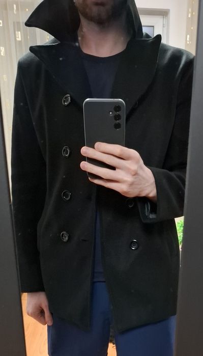 Palton negru marime L,