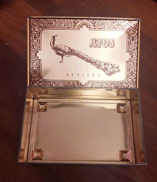 метална кутиика от цигари Atos Pfau Auslese рядка колекционерска