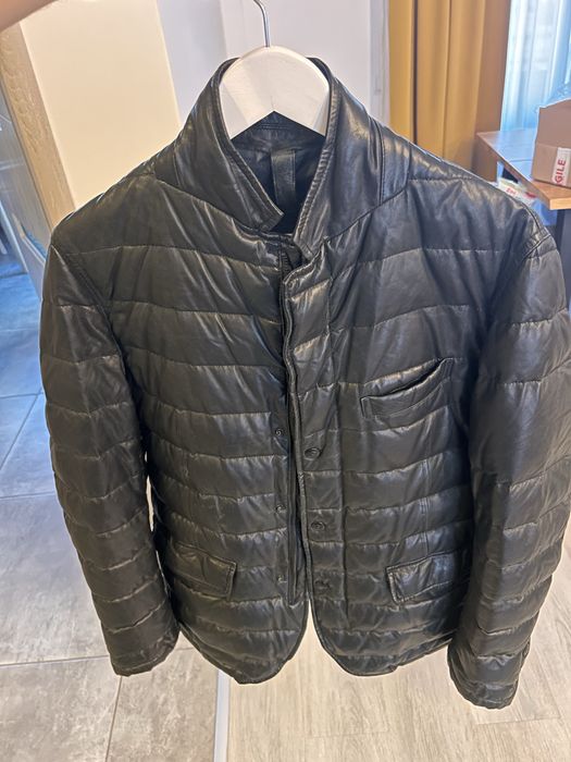 Geaca de piele cu puf Massimo Dutti