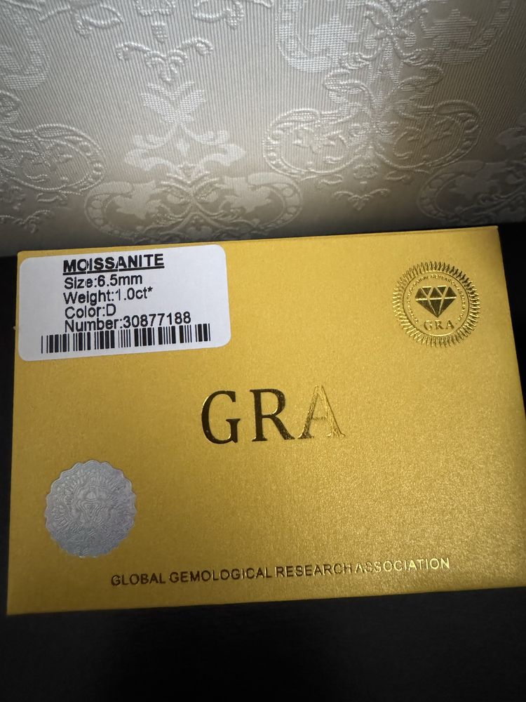 Inel Moissanite 1 Carat din Argint 925 cu Certificat GRA – Mărimea 53