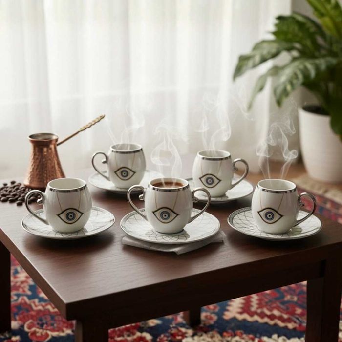 Еспресо машина +Луксозен порцеланов сервиз Екстравагантен комплект