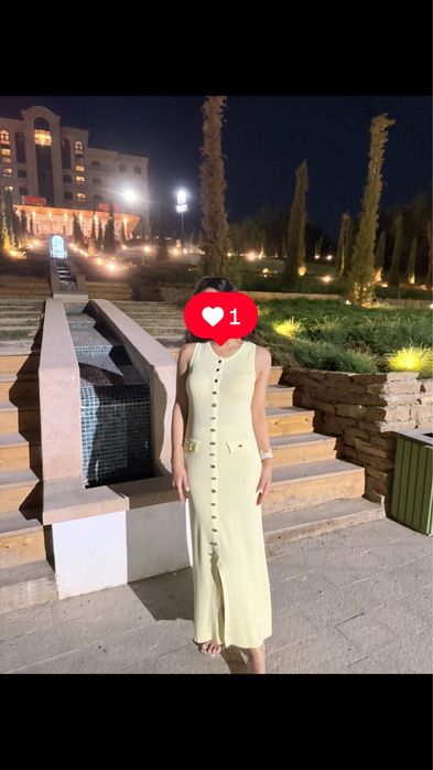 Платье трикотажное желтый