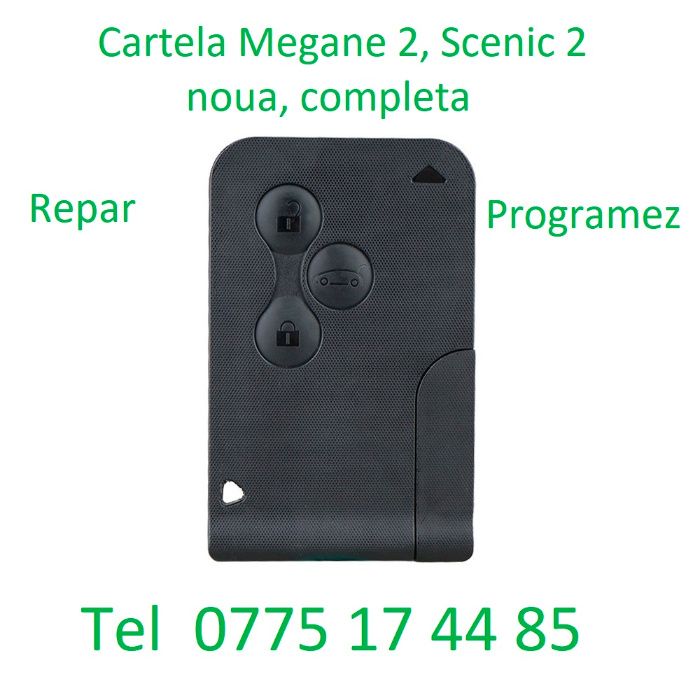 Cartelă, Card Renault Megane, cheie Scenic, blank, programez, Laguna