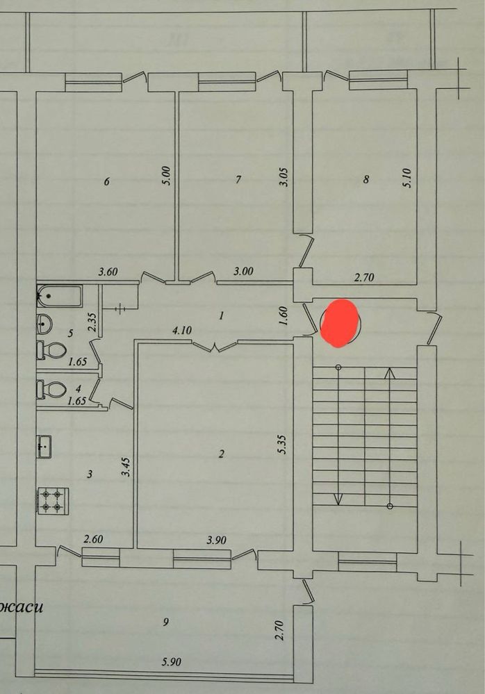 Квартира ЦУМ 110 школа 4/3/4 125 кв.м