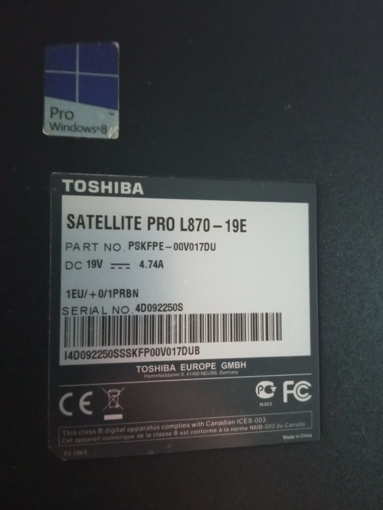 Toshiba Satellite Pro L870-19E