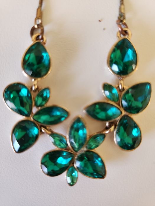 COLIER de Turcoaze cu smaralde verzi originale