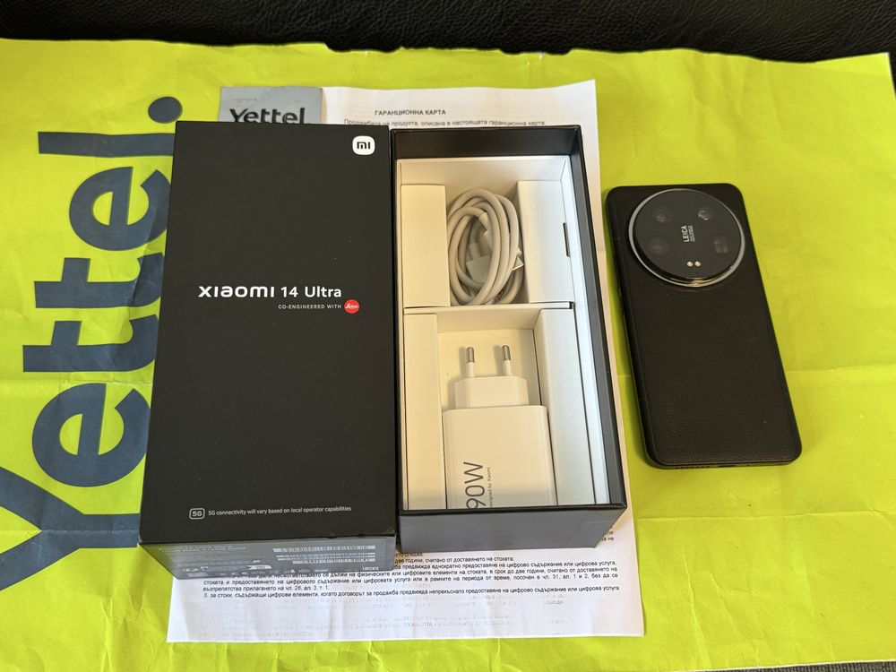 КАТО НОВ 512GB Xiaomi 14 Ultra 16GB 5G Гаранция A1 2026г. Black