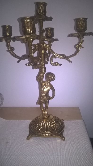 Sfesnic -sfesnice lumanari bronz masiv 5 brate -ingeras