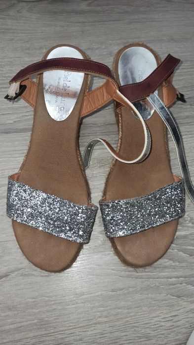 Sandale de vara cu toc plin, Piel de Luna