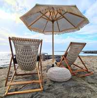 Ръчно плетени столове макраме тип шезлонг за плаж ,бар , ресторант