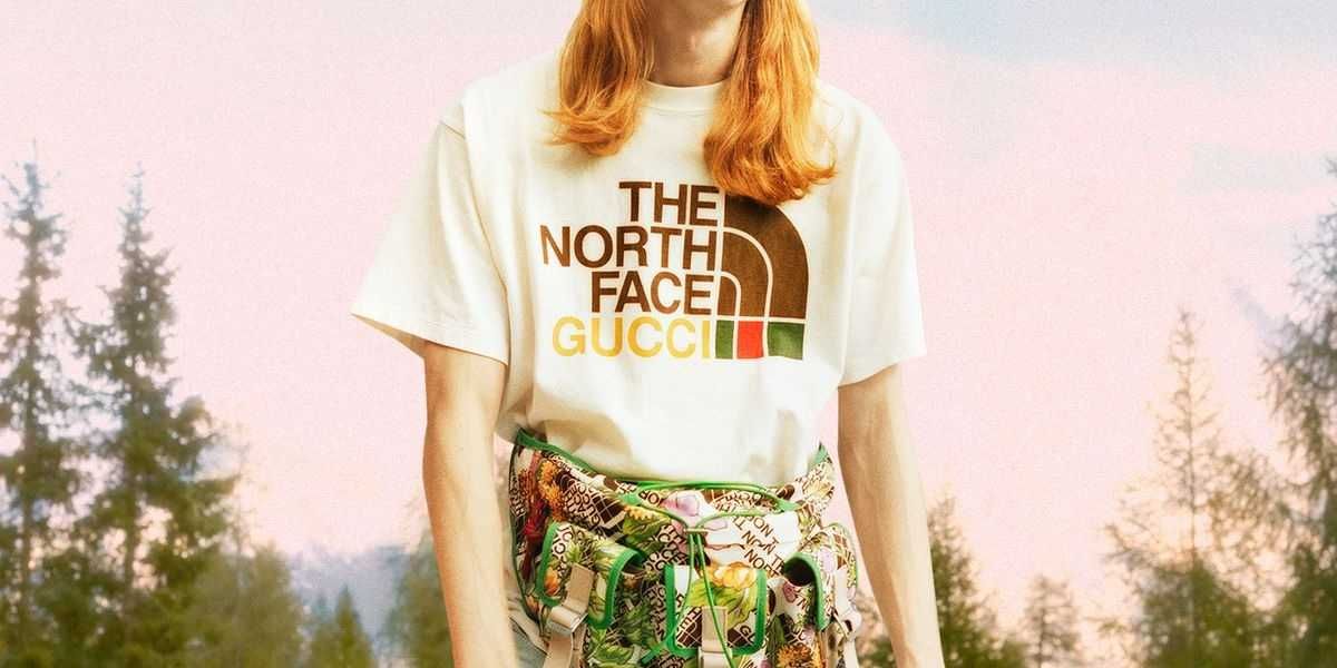 GUCCI x THE NORTH FACE Web Logo Print Мъжка / Дамска Тениска XS и XL
