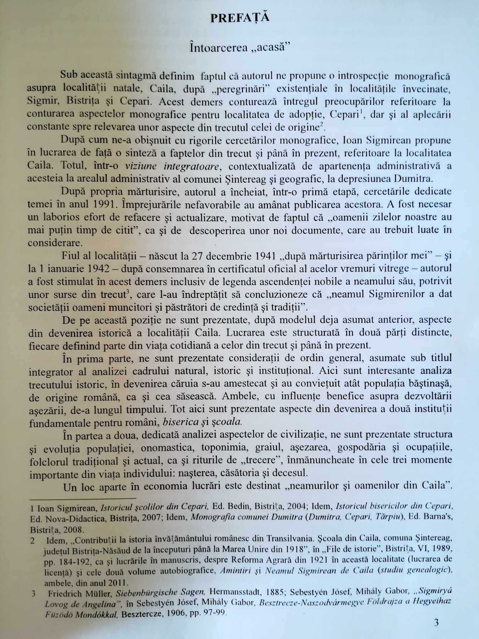 Monografia localitatii Caila