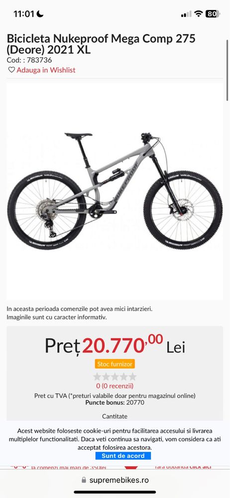 Bicicleta Nukeproof Mega Comp 275 (DEORE) 2021