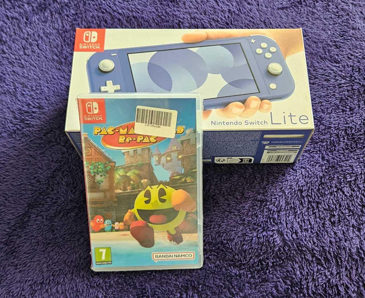 Consola Nintendo Switch Lite Blue + Joc Pac-Man - noua, sigilata