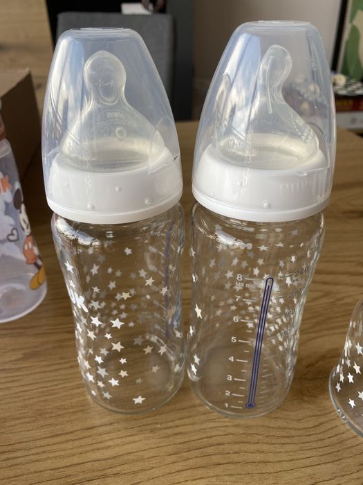 Стъклени бутилки chicco, nuc, bpa free