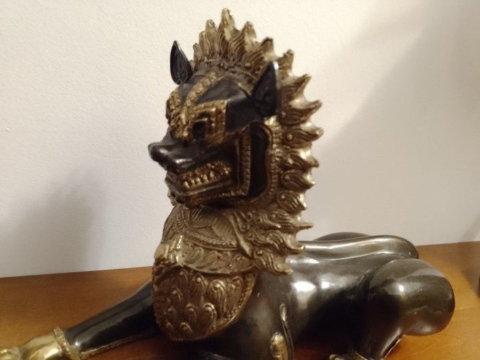 Sculptura din bronz deosebita câine Fu
