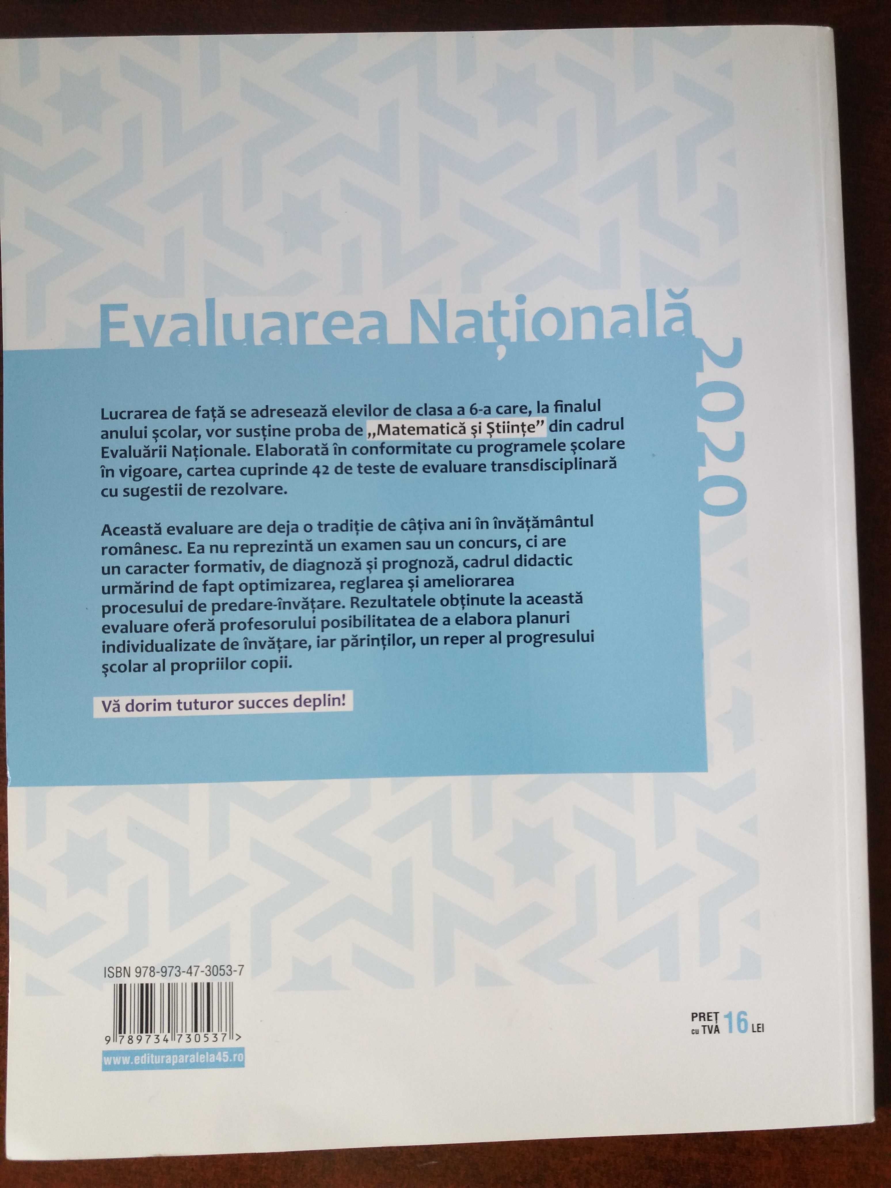 Culegere teste Evaluare Nationala clasa 6 Matematica si Stiinte