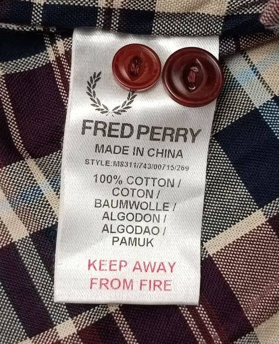 Fred Perry оригинална риза S Фред Пери памучна с дълъг ръкав